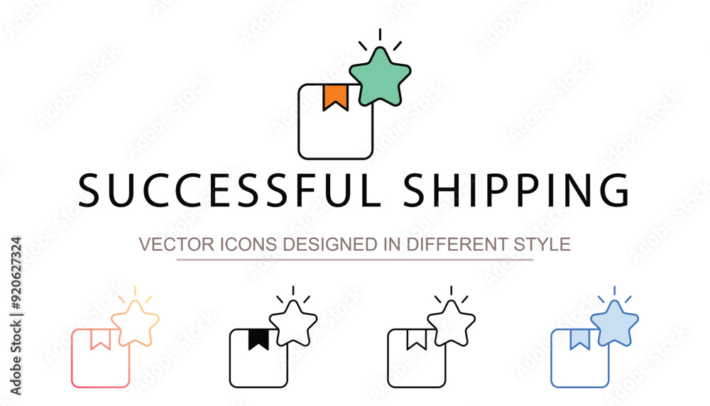 Successful Shipping icon design with white background stock illustration Successful Shipping icon design with white background stock illustration