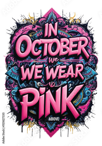 In October we wear pink, Rise Above, breast cancer awareness.