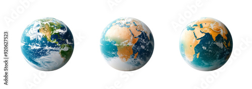 Planet earth globe isolated on transparent background