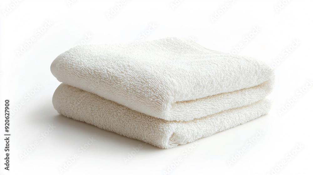 Soft White Towel on Clean Background Soft White Towel on Clean Background