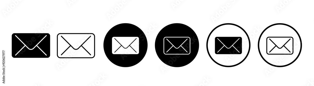 Email icon set. Post mail vector symbol. Envelope icon. E-mail icon. Mail icon vector for web Email icon set. Post mail vector symbol. Envelope icon. E-mail icon. Mail icon vector for web