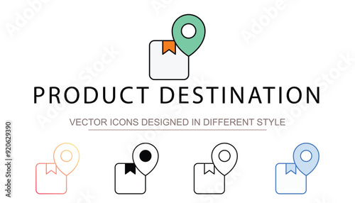 Product Destination icon design with white background stock illustration