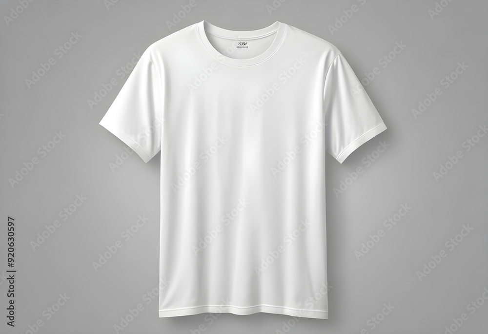 A modern white t shirt mock up is displayed on a white background AI generated A modern white t shirt mock up is displayed on a white background AI generated