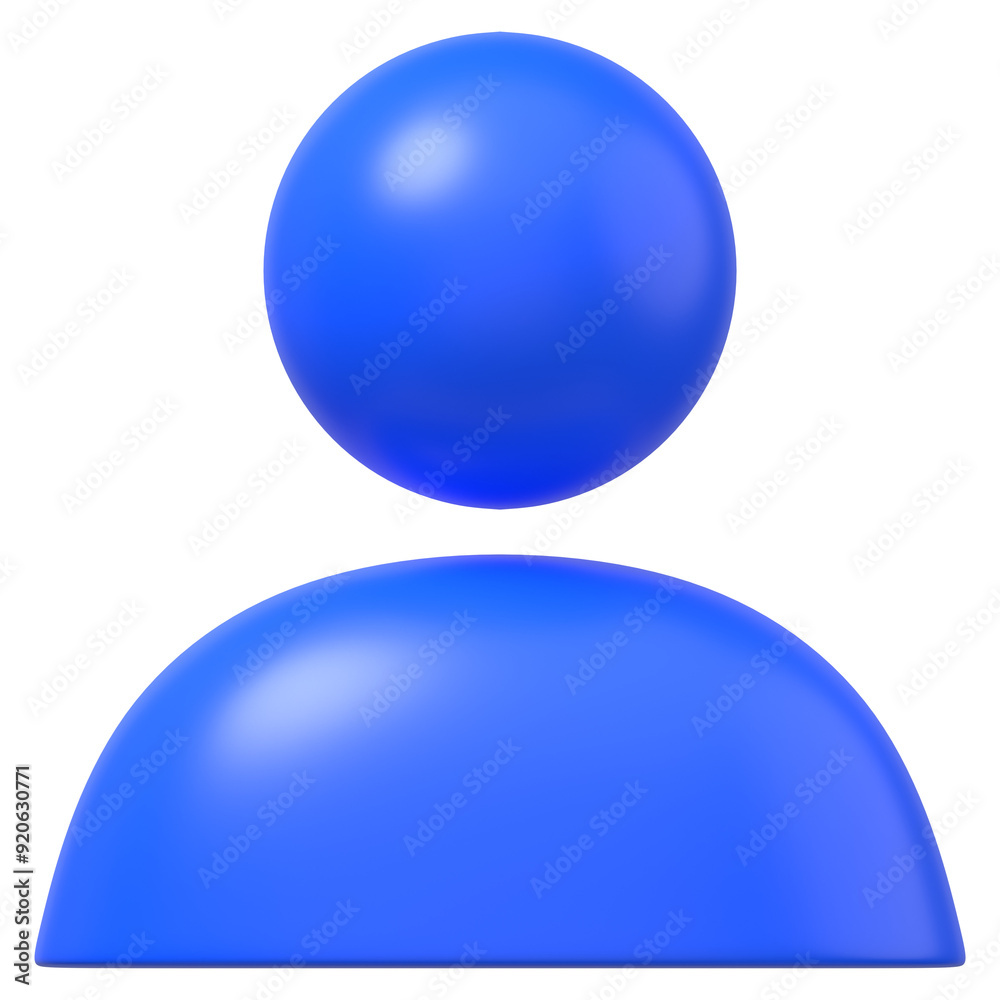 PNG 3D blue user profile icon, transparent background PNG 3D blue user profile icon, transparent background