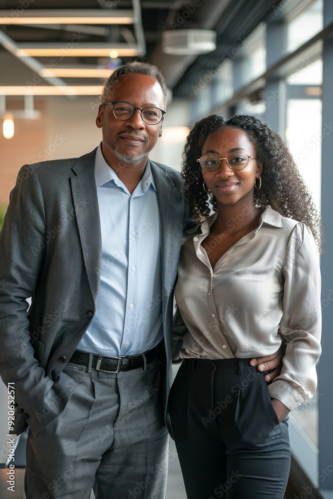 Diverse Leadership: Professional Man Woman in Office Setting Diverse Leadership: Professional Man Woman in Office Setting