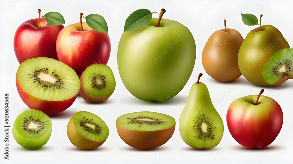 readily available
Various fruit set On a clear backdrop, apples, pears, and kiwis are isolated. readily available
Various fruit set On a clear backdrop, apples, pears, and kiwis are isolated.