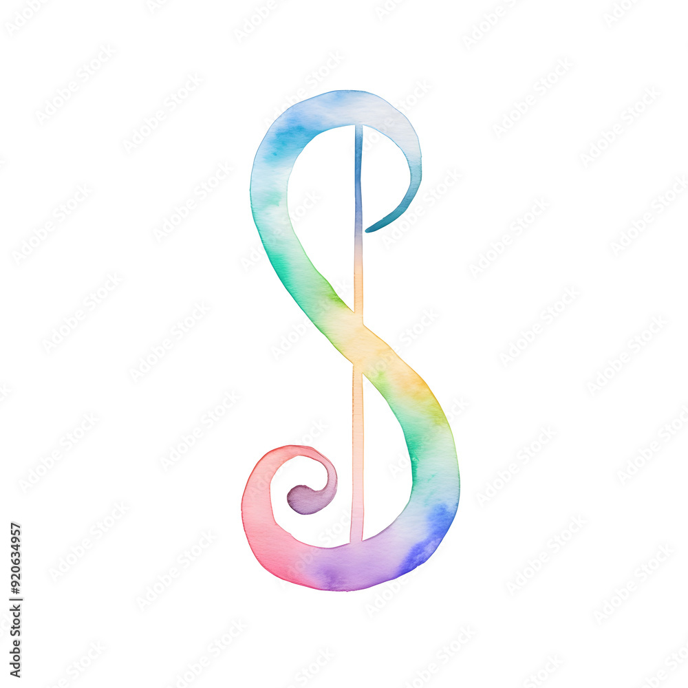 Vibrant Watercolor Gradient Abstract Musical Note Symbol Vibrant Watercolor Gradient Abstract Musical Note Symbol