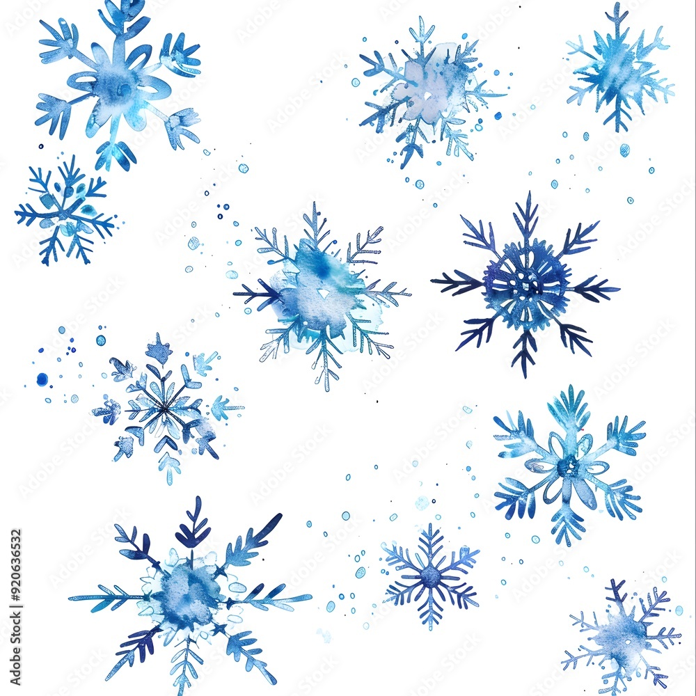 Various Snowflakes on White Background, Intricate and Unique Snowflake Designs, Elegant and Detailed Winter-Themed Illustration, Perfect for Seasonal and Festive Decoration Various Snowflakes on White Background, Intricate and Unique Snowflake Designs, Elegant and Detailed Winter-Themed Illustration, Perfect for Seasonal and Festive Decoration