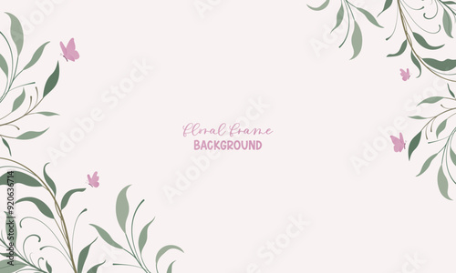 Elegant Vector background with flowers and leaves for banners, cards, flyers, social media wallpapers, wedding invitation