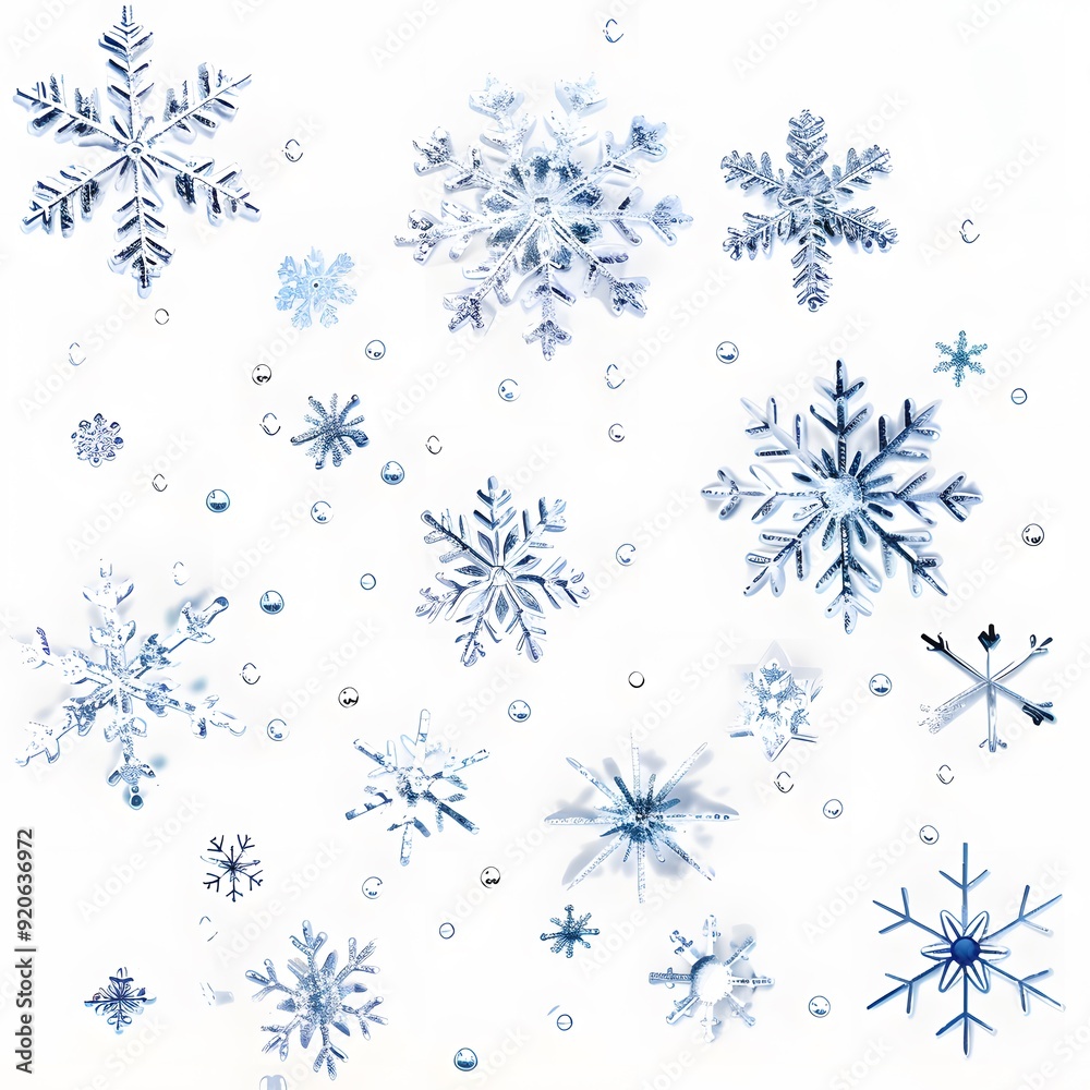Various Snowflakes on White Background, Intricate and Unique Snowflake Designs, Elegant and Detailed Winter-Themed Illustration, Perfect for Seasonal and Festive Decoration Various Snowflakes on White Background, Intricate and Unique Snowflake Designs, Elegant and Detailed Winter-Themed Illustration, Perfect for Seasonal and Festive Decoration