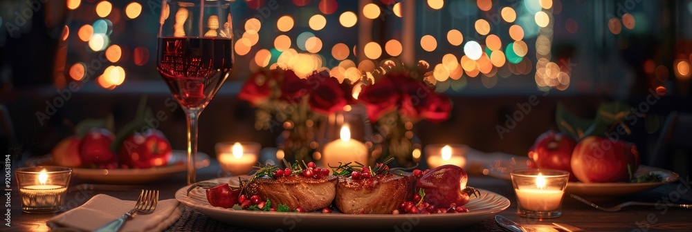 Romantic Valentine's Day Dinner Setting Romantic Valentine's Day Dinner Setting
