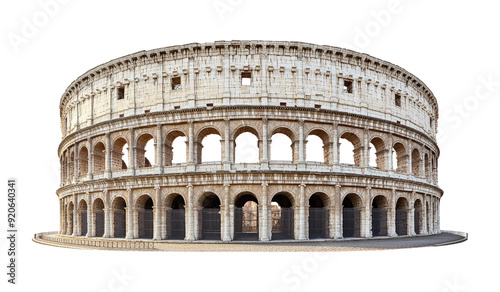 Colosseum in Rome Italy historic landmark isolated on transparent background photo