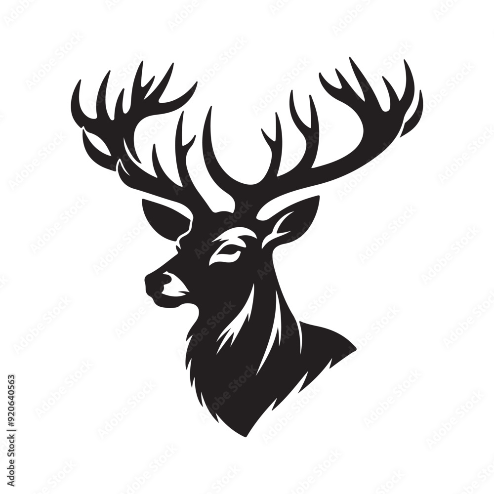 Animal Head silhouette vector style with white background Animal Head silhouette vector style with white background
