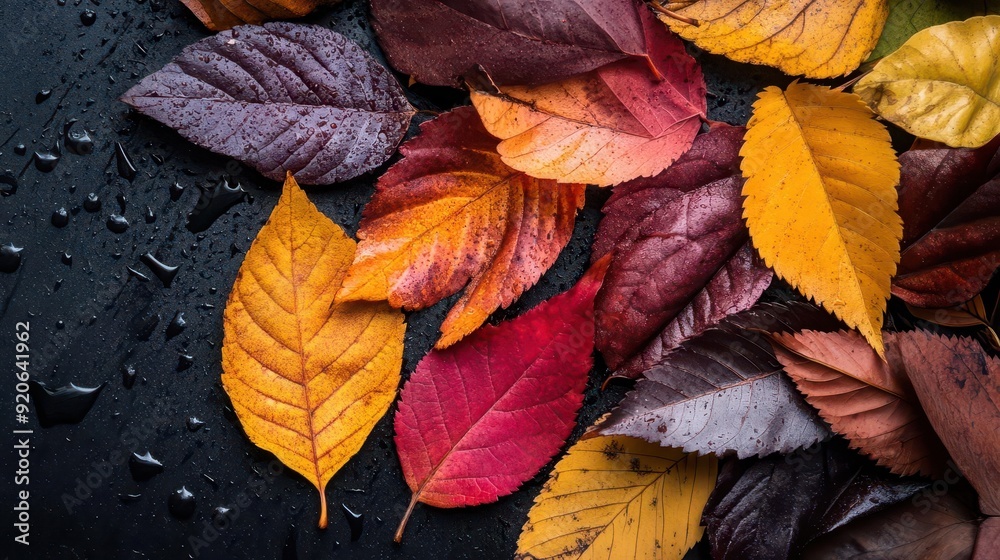 Fall leaf collection, vibrant colors, playful scenes, close-up Fall leaf collection, vibrant colors, playful scenes, close-up