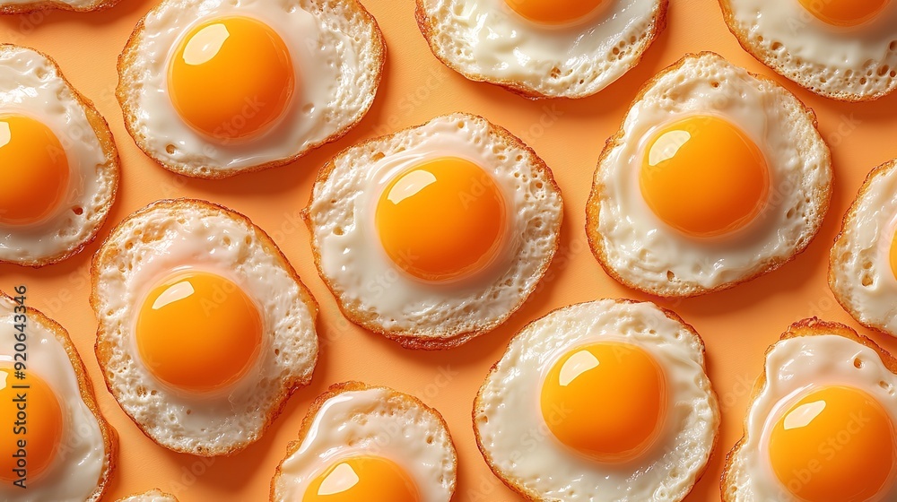 an abstract background made with many fried eggs