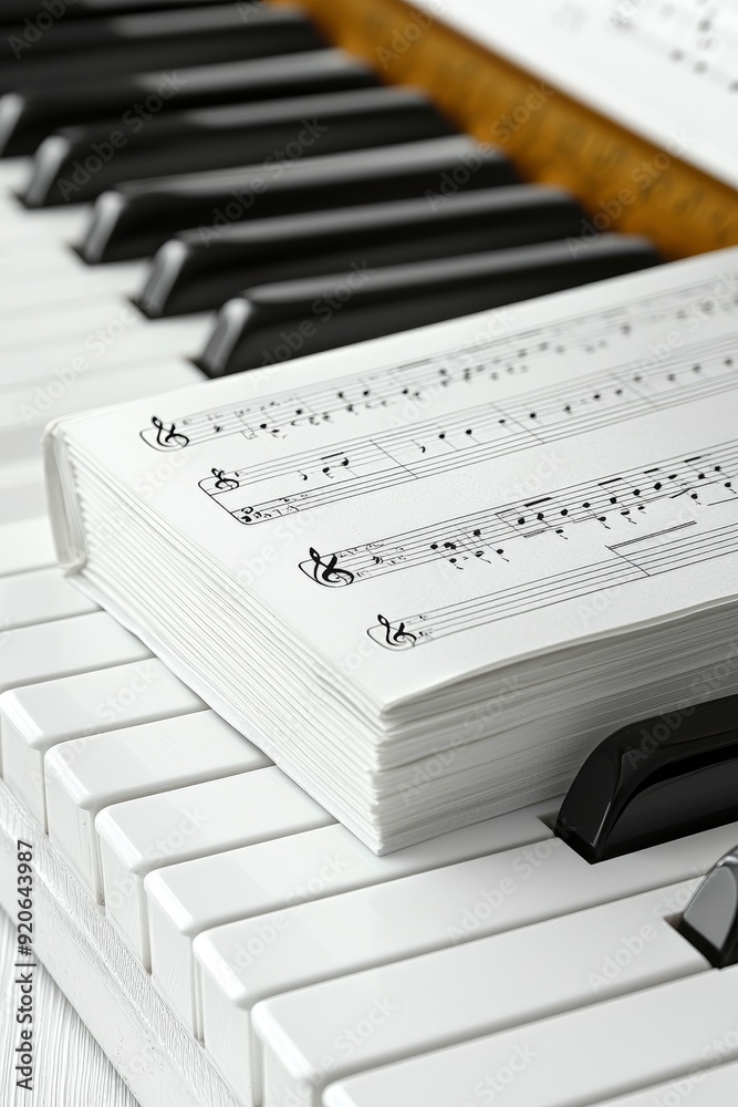 Fototapeta premium Piano Keys and Sheet Music