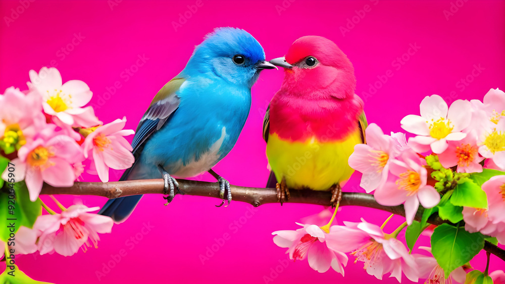 create-an illustration of a serene garden love birds scene create-an illustration of a serene garden love birds scene