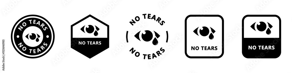 No Tears - vector signs for kids shampoo label. No Tears - vector signs for kids shampoo label.