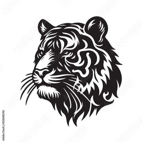 Wallpaper Mural Animal Head silhouette vector style with white background Torontodigital.ca