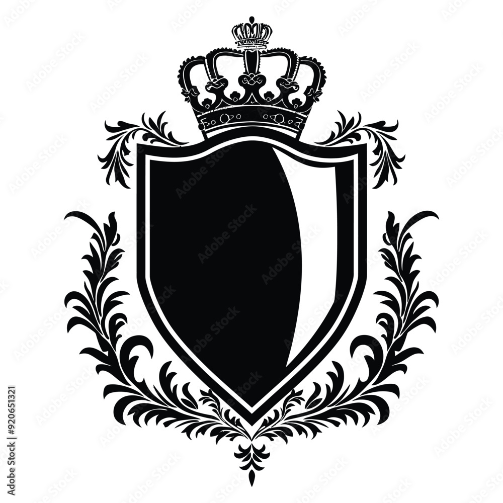 Obraz premium Sheild silhouette vector.