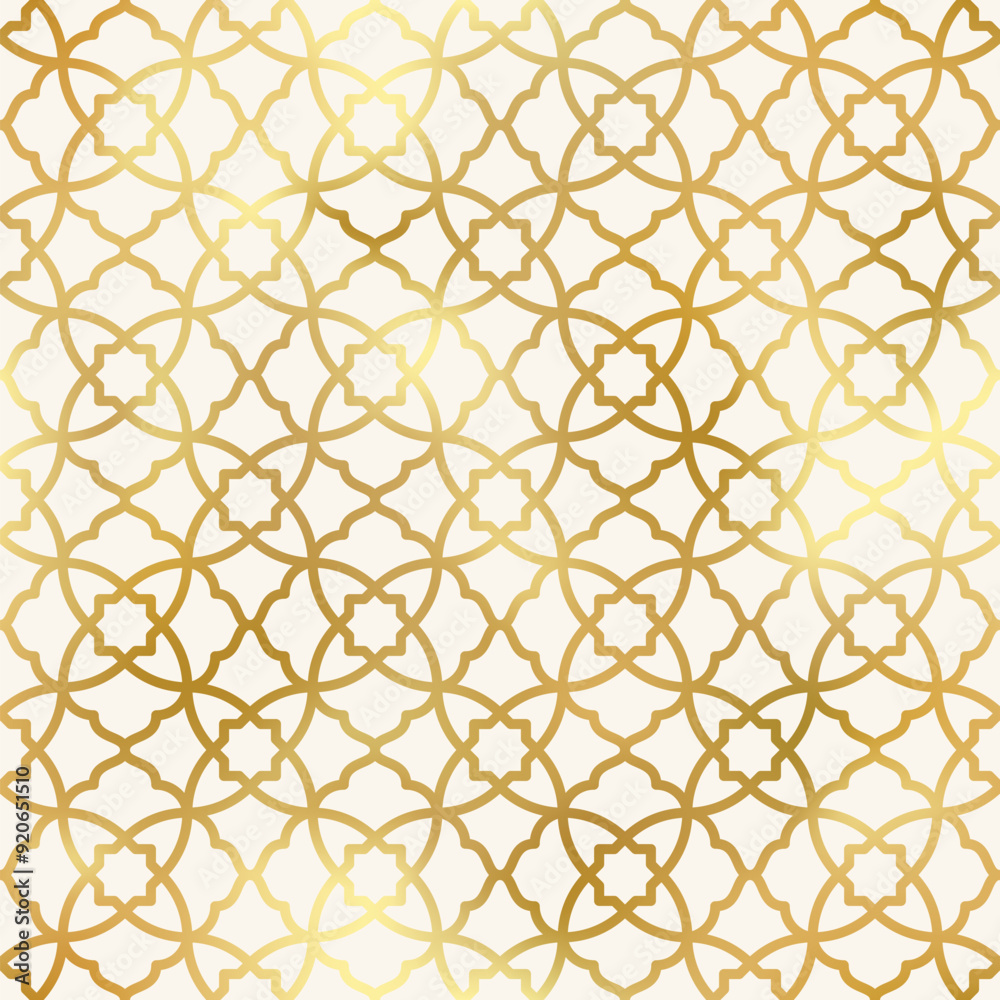 Arabic style gradient seamless pattern. Vector gold oriental ornament on white background. Oriental traditional texture for backgrounds, wallpapers, textile patterns, decoration Arabic style gradient seamless pattern. Vector gold oriental ornament on white background. Oriental traditional texture for backgrounds, wallpapers, textile patterns, decoration