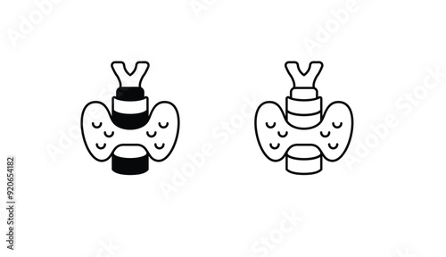 Endocrinology icon design with white background stock illustration