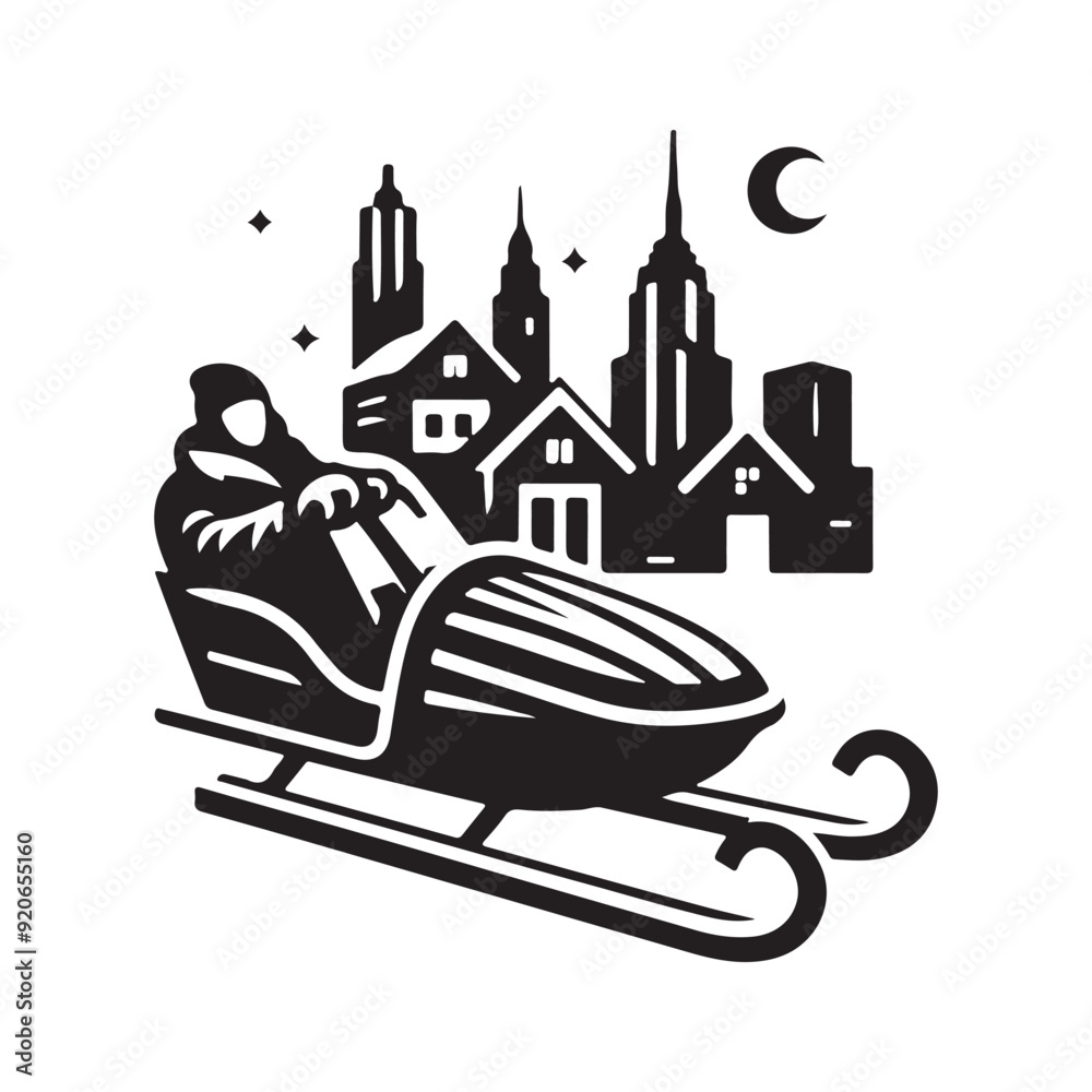 Naklejka premium sled vector art silhouette.