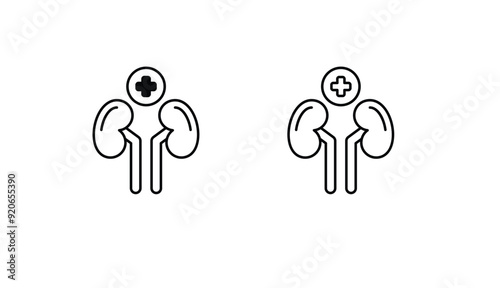 Nephrology icon design with white background stock illustration
