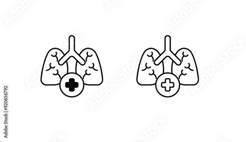 Pulmonology icon design with white background stock illustration