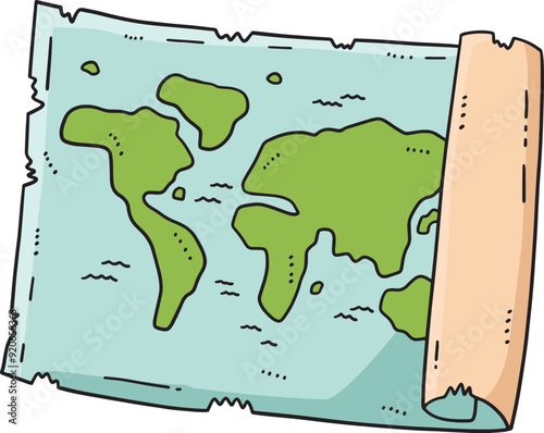 Map Cartoon Colored Clipart Illustration photo