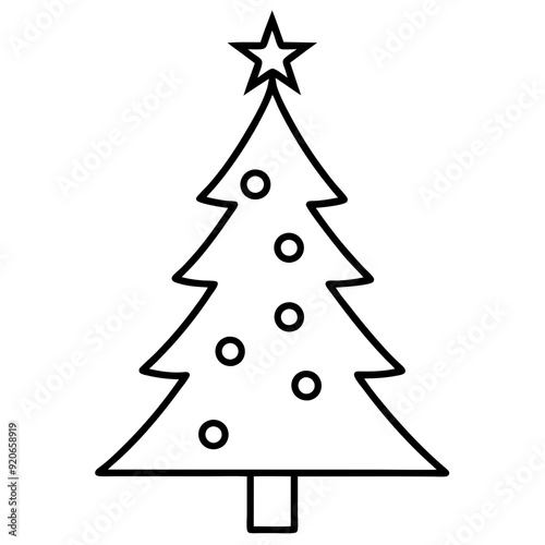 Christmas Tree Icons Set - 20 Thin Line Vector Icons with Clean Smooth Paths on White Background