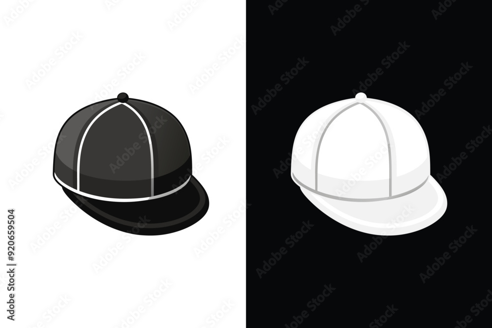 Fototapeta premium Black and white Color Cap Hat Mock up