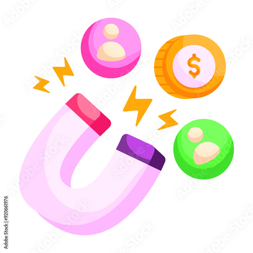 Premium download sticker of attract money

