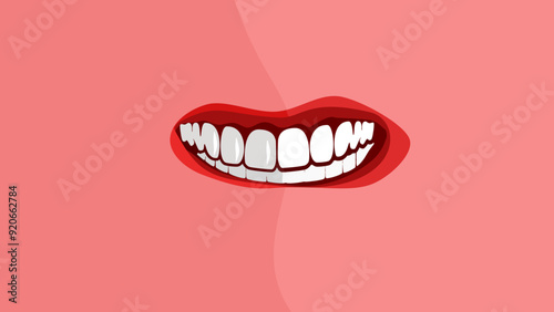 Teeth Grinding, flat color illustration