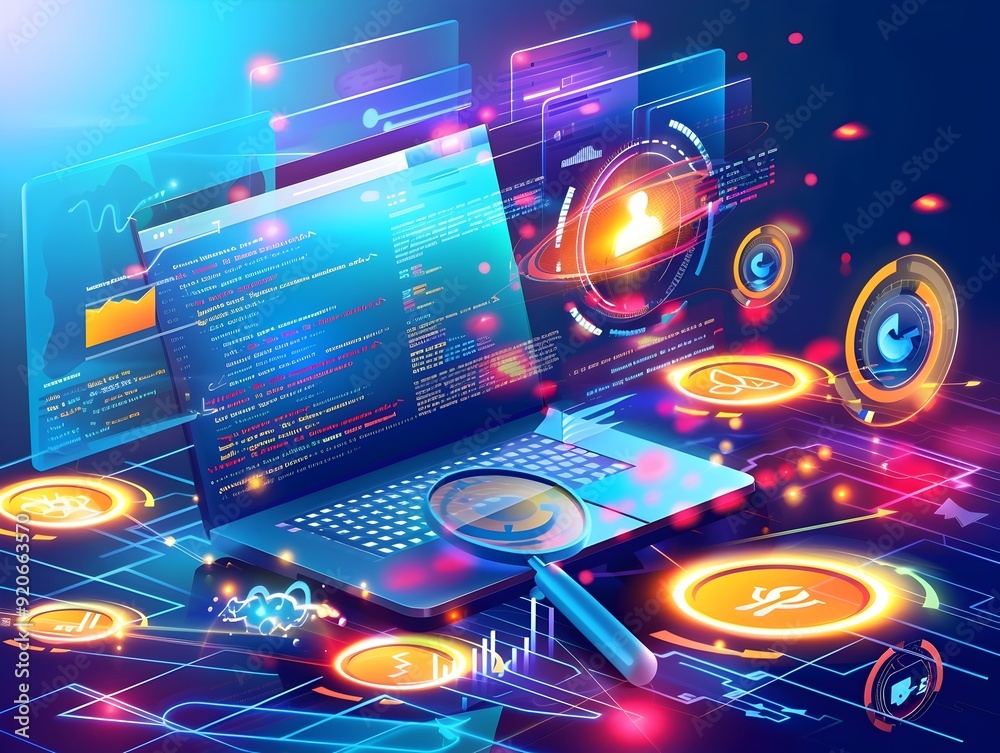 Cryptocurrency Trading on a Laptop. Cryptocurrency Trading on a Laptop.