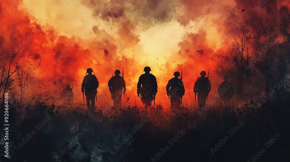 Silhouetted firefighters stand amidst a blazing fire, creating a dramatic scene of bravery and emergency response. Silhouetted firefighters stand amidst a blazing fire, creating a dramatic scene of bravery and emergency response.