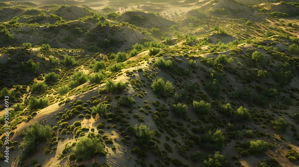 Green Plants in the Desert, Highlighting Resilience and Natural Beauty in Harsh Environments Green Plants in the Desert, Highlighting Resilience and Natural Beauty in Harsh Environments