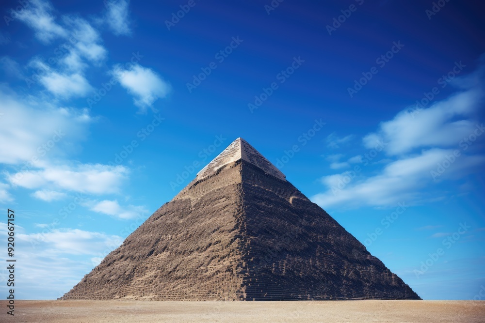 The Great Pyramid against a clear blue sky. The Great Pyramid against a clear blue sky.