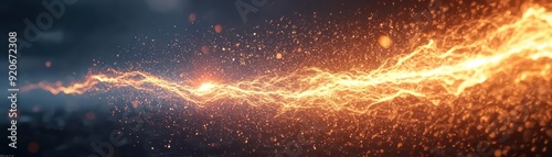 Abstract energy stream, bright and glowing, against a dark background.