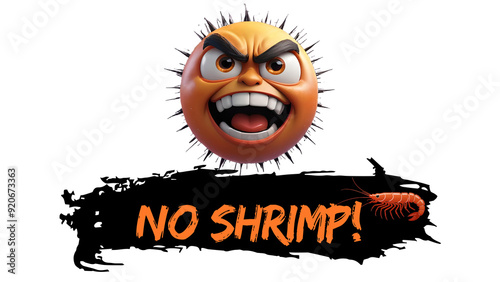 NO SHRIMP ALLERGEN SHELLFISH WARNING LABEL AI GENERATED 
