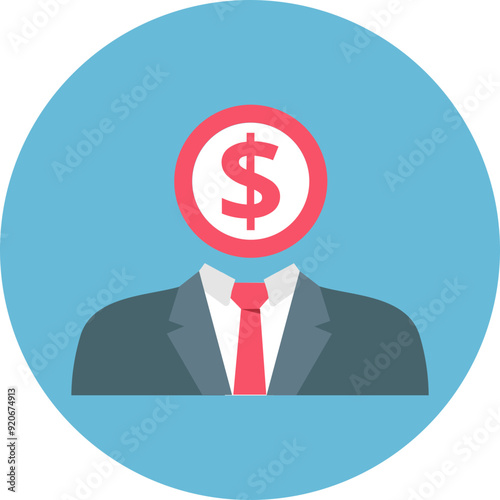 Accountant vector icon in background style 