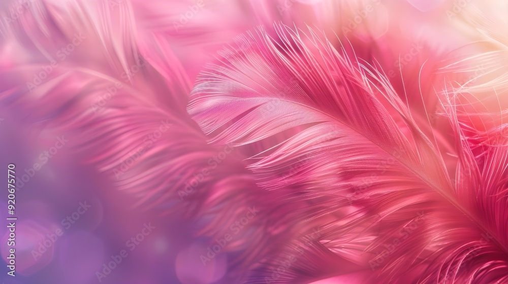 Obraz premium pink feathers background