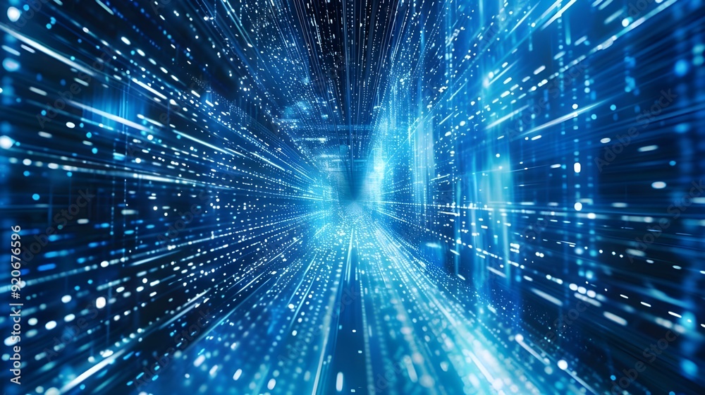 abstract blue background with code futuristic tunnel data computer abstract blue background with code futuristic tunnel data computer