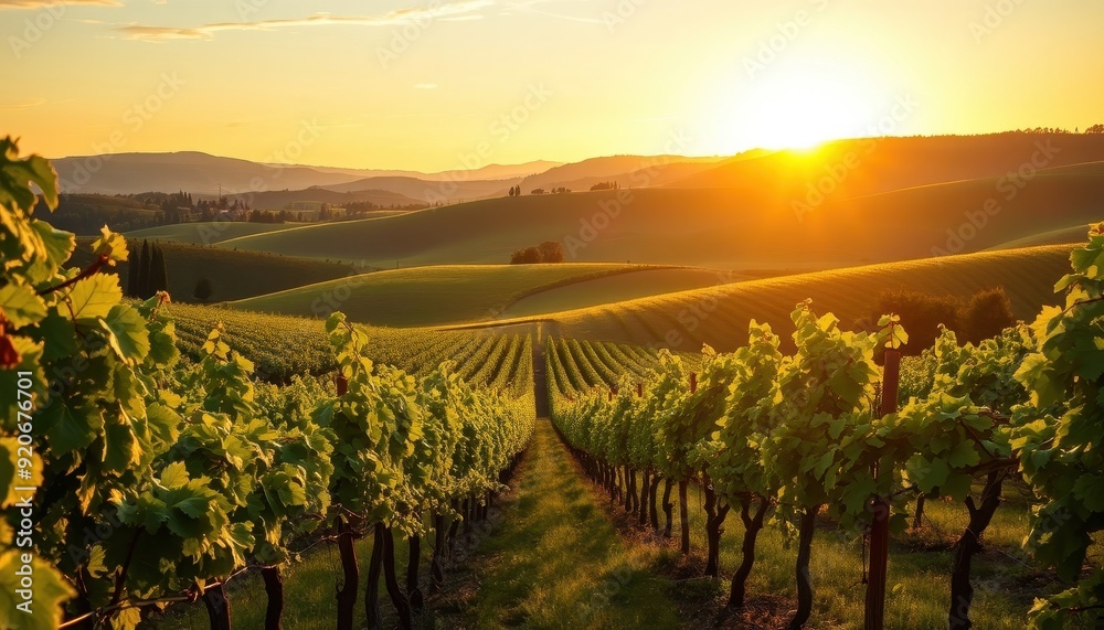 Fototapeta premium Vineyard Sunset.