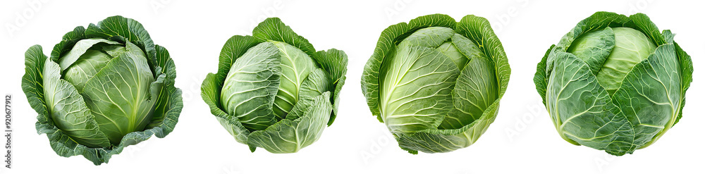Fototapeta premium set of green cabbage