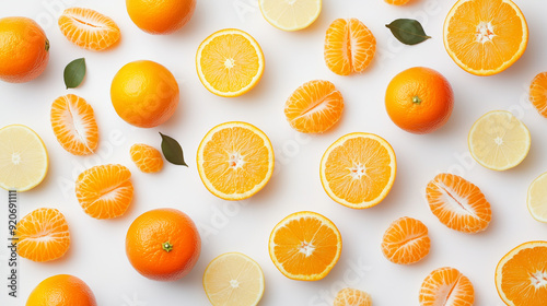 A juicy orange rests on a stark white background, its bright color and dimpled texture creating a striking contrast photo