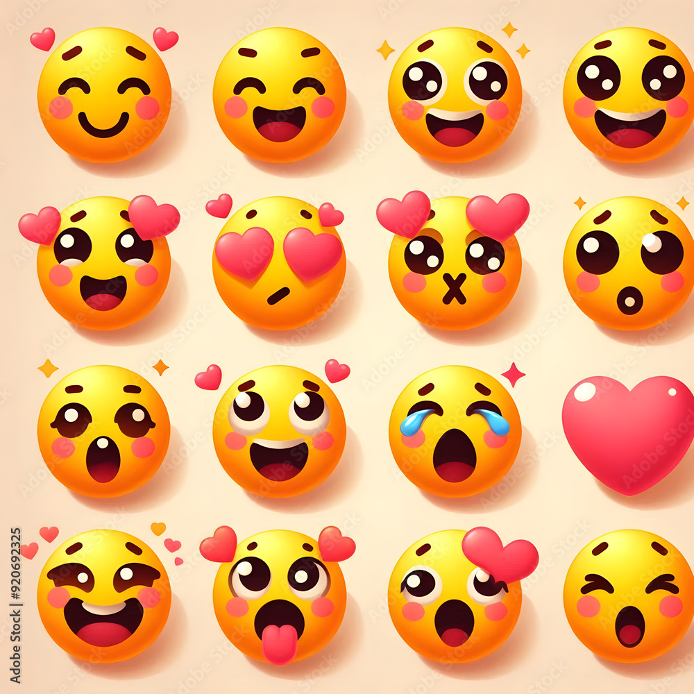 Emoticon design elements that reflect modern trends