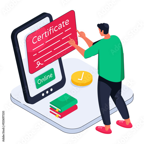 A beautiful design illustration of online certificate 

