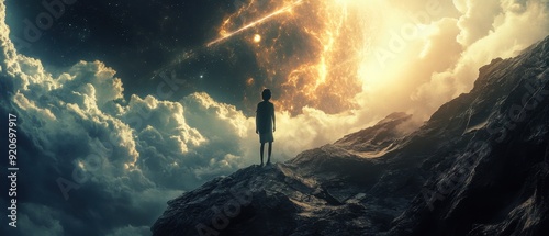 A powerful scene of overcoming challenges with a bright future on the horizon