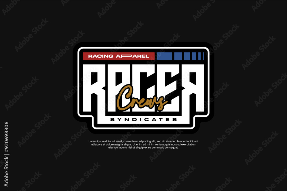 Obraz premium Vector Racing decal For motorcycle and cars Tshirt apparel, ready for printing